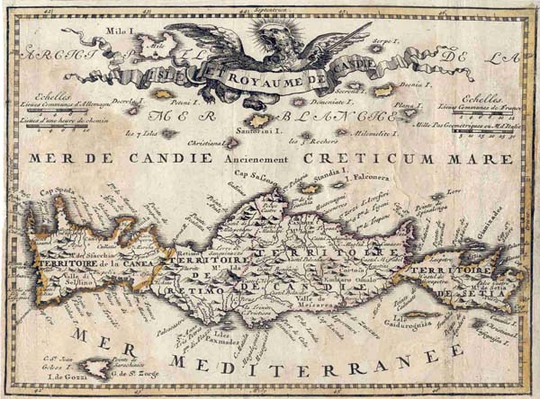 afbeelding van kaart Isle et Royaume de Candie van Jacques Chiquet 