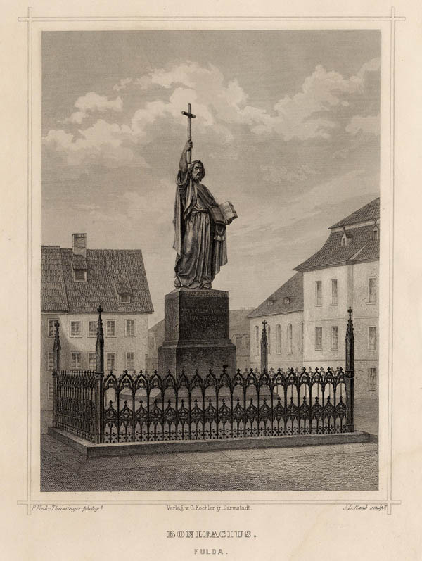 afbeelding van prent Bonifacius, Fulda van J.L. Raab, naar P.Fink-Theissinger (Fulda)