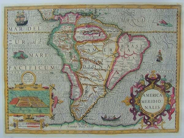 afbeelding van kaart REPRODUCTION: America Meridionalis van Mercator / Hondius