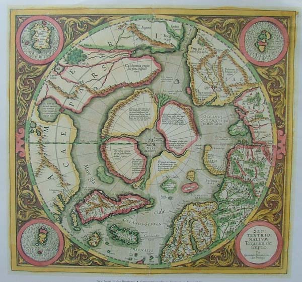 afbeelding van kaart REPRODUCTION: Northern Polar Regions van Mercator / Hondius