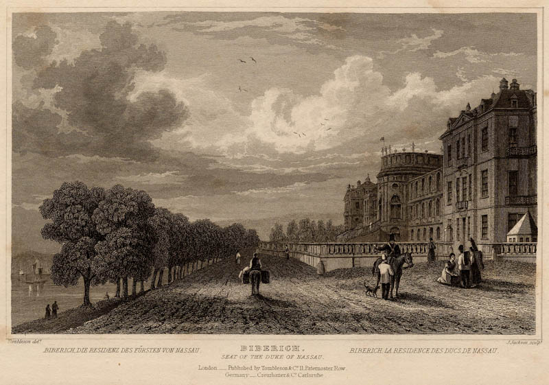 afbeelding van prent Biberich, seat of the Duke of Nassau van J. Jackson, naar W. Tombleson (Wiesbaden)