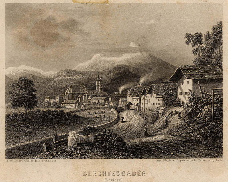 afbeelding van prent Berchtesgaden van Gilquin & Dupain naar Léonie Lacoste Cholet (Berchtsegaden)