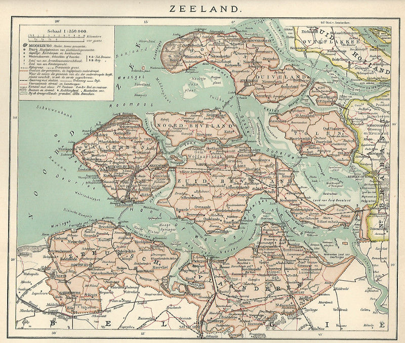 afbeelding van kaart Zeeland van Winkler Prins