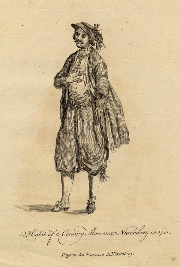 afbeelding van prent Habit of a Country Man near Nuremberg in 1755. van John Miller 