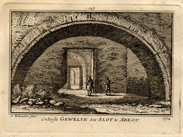 afbeelding van prent Onderste gewelve int slot te Abkou, 1702 van Abraham Rademaker (Abcoude)
