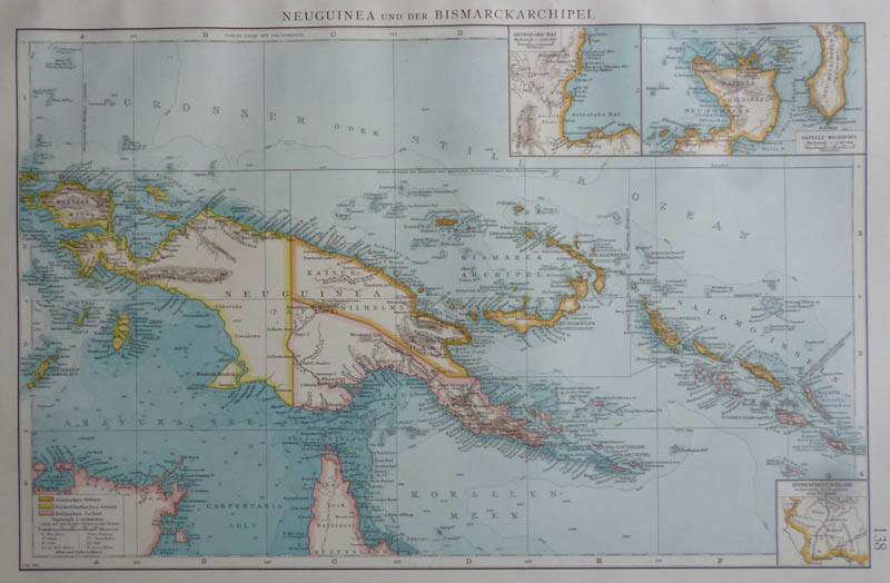 afbeelding van kaart Neuguinea und der Bismarckarchipel van Richard Andree