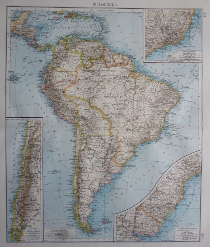 afbeelding van kaart Südamerika van Richard Andree