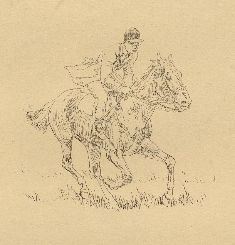 afbeelding van prent Jager te paard van Otto Eerelman (Paard)