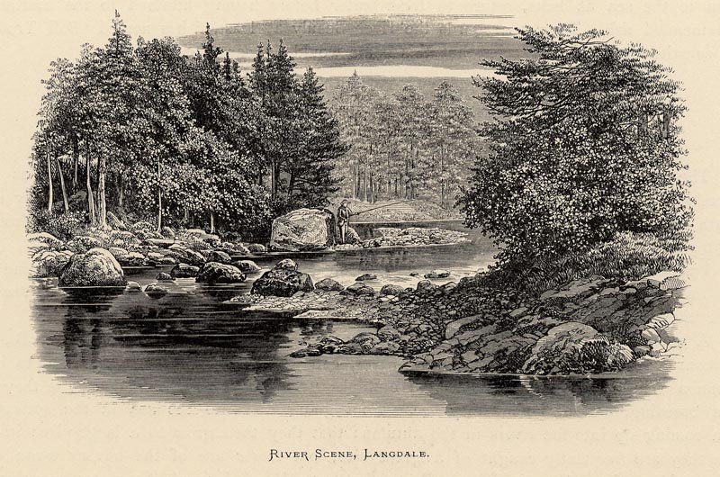 afbeelding van prent River Scene, Langdale van Benjamin Fawcett, naar A.F. Lydon (Great Langdale)