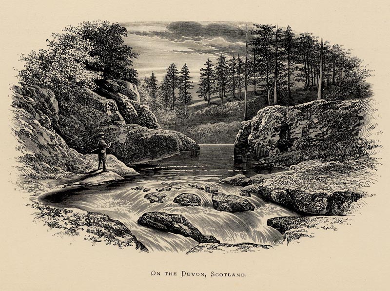 afbeelding van prent On the Devon, Scotland van Benjamin Fawcett, naar A.F. Lydon