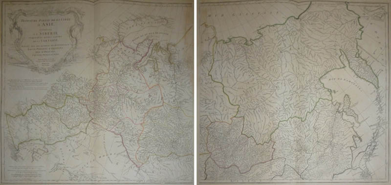 afbeelding van kaart Troisième partie de la carte d´Asie, contenant la Sibérie, et quelques autres parties de la  van d Anville, de la Haye