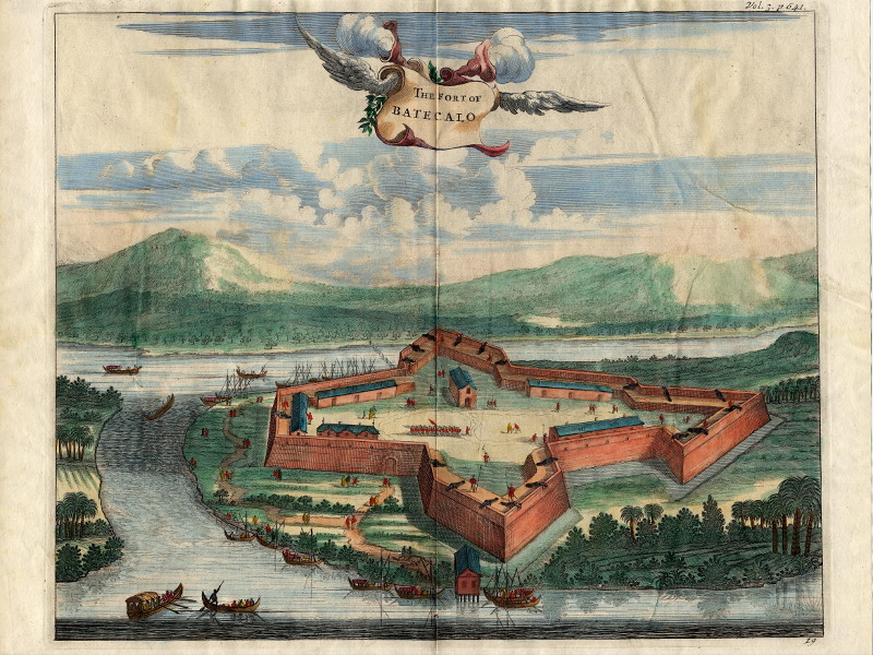 afbeelding van prent The fort of Batecalo van n.n. (Batticaloa)
