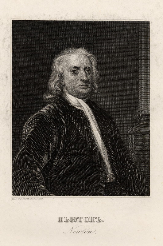 afbeelding van prent Newton van E. Scriven naar Vanderbank (wetenschappers, )
