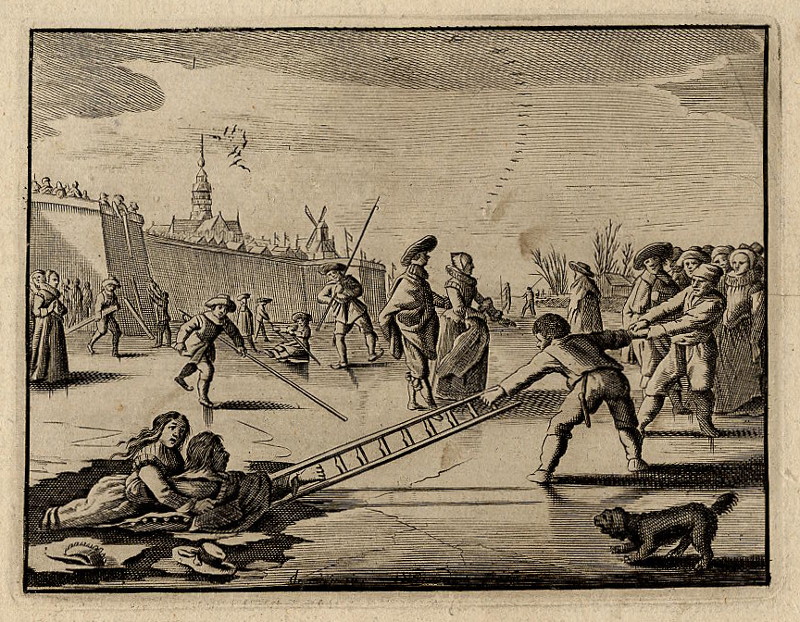 afbeelding van prent Elpenor redt Lyconis uit het ijs van Daniel van den Bremden naar Jacob Gerritsz. Cuyp