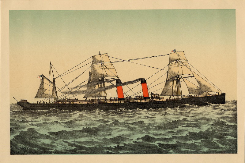 afbeelding van prent The new Cunard steam-ship Servia van nn (Schip, )
