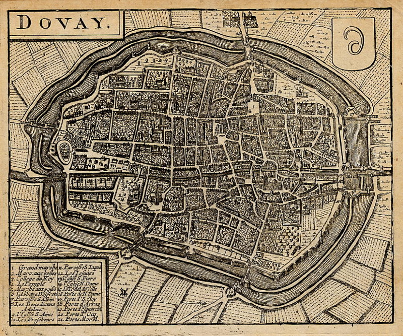 afbeelding van plattegrond Dovay van Lodovico Guicciardini (Douai)