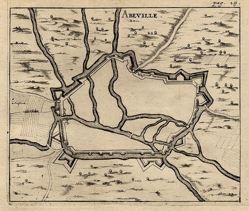 afbeelding van plattegrond Abeville van mogelijk Mathias Merian (Abbeville)