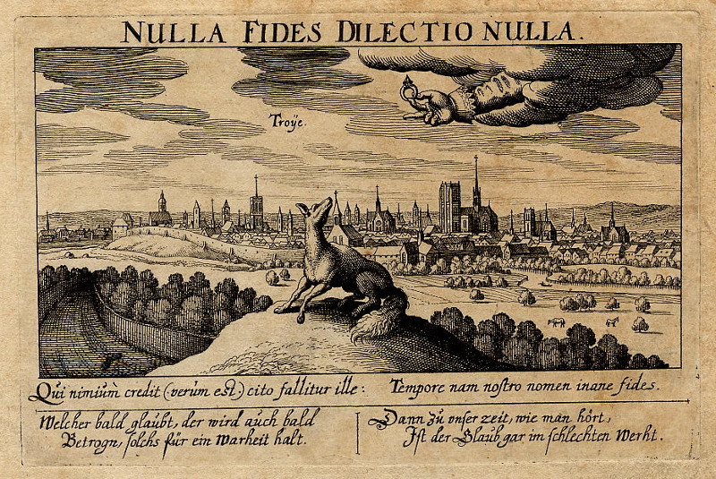 afbeelding van prent Nulla fides dilectio nulla van Eberhard Kieser (Troyes)