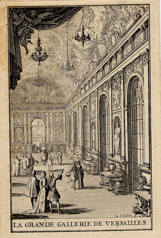 afbeelding van prent La grande gallerie de Versailles van Sébastien Leclerc (Versailles)