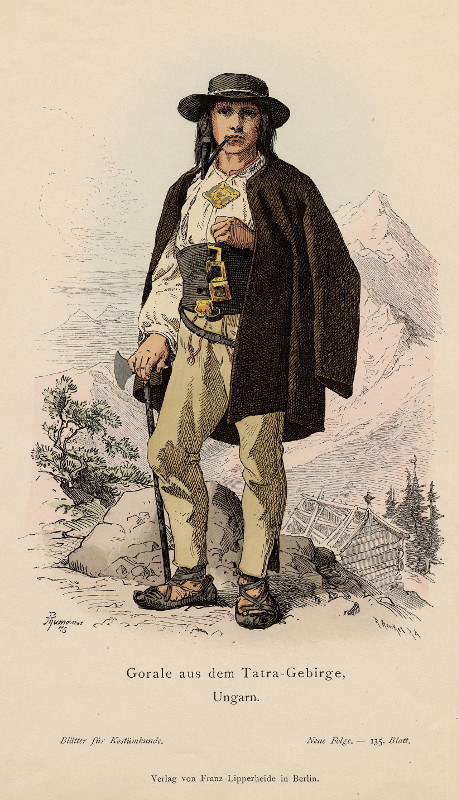 afbeelding van prent Gorale aus dem Tatra-Gebirge, Ungarn van R. Henkel, naar P. Thumann