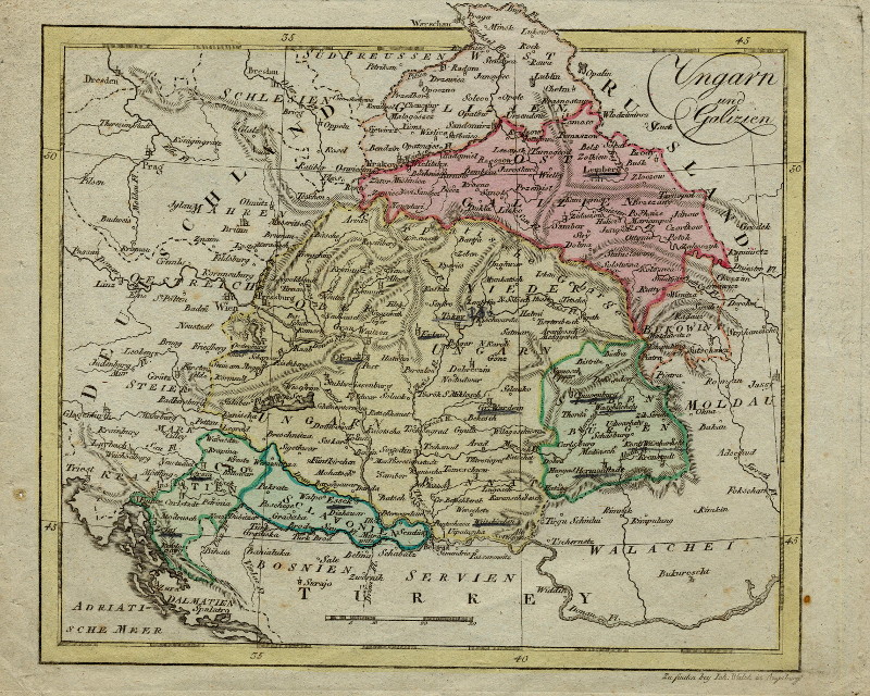 afbeelding van kaart Ungarn und Galizien van J. Walch