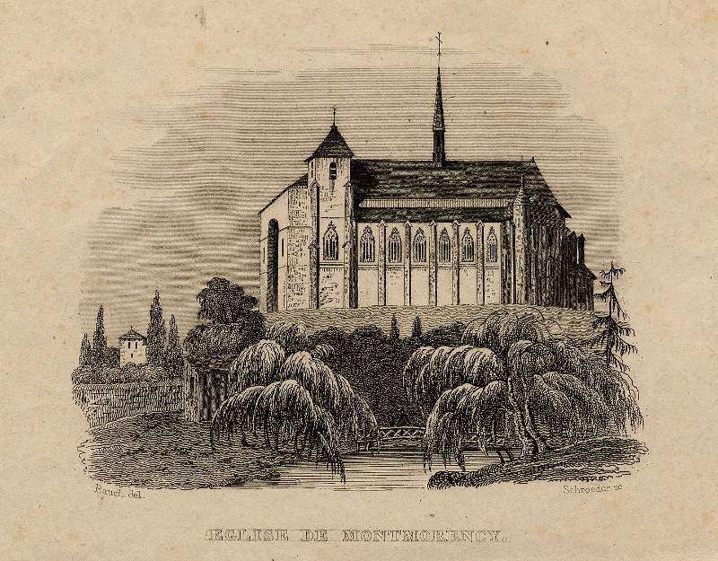 afbeelding van prent Eglise de Montmorency van J. Schroeder, naar C. Rauch (Montmorency)