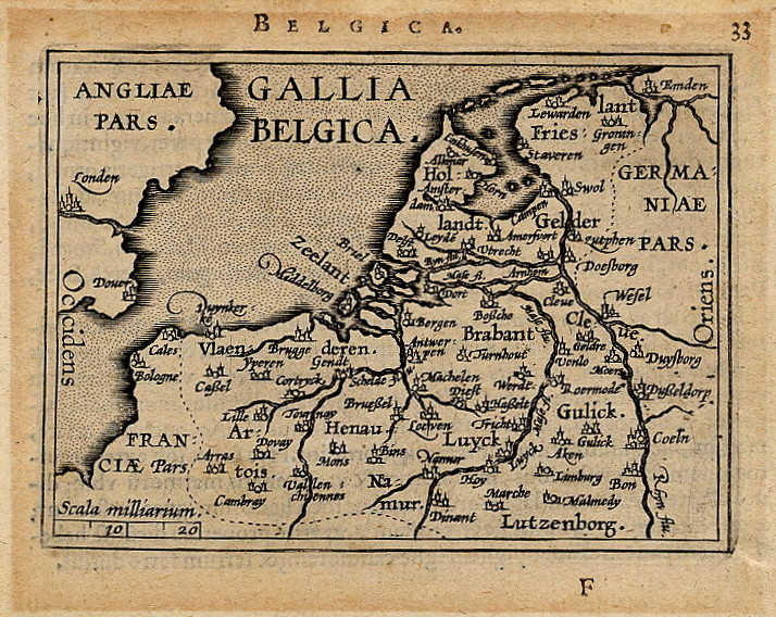 afbeelding van kaart Gallia Belgica van Abraham Ortelius