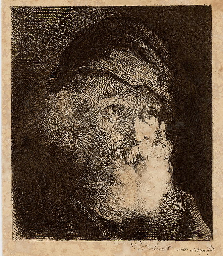 afbeelding van prent Portret van een oude man van Piet Verhaert
