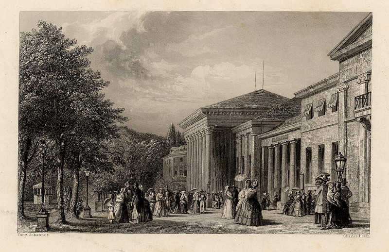afbeelding van prent Palais de la Conversation van C. Heath naar T. Johannot (Baden Baden)