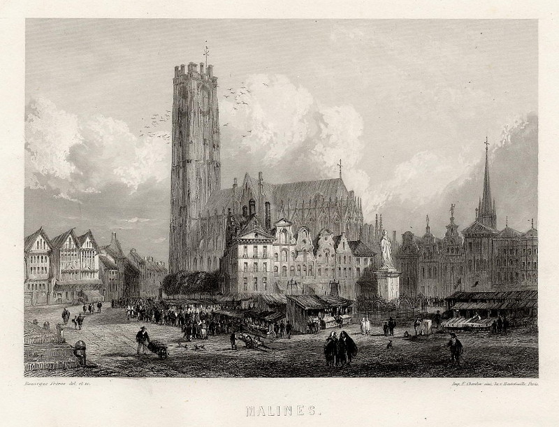 afbeelding van prent Malines van F. Chardon naar gebr. Rouargue (Mechelen)