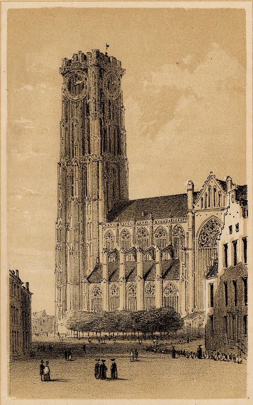 afbeelding van prent Cathédrale de Malines van nn (Mechelen)