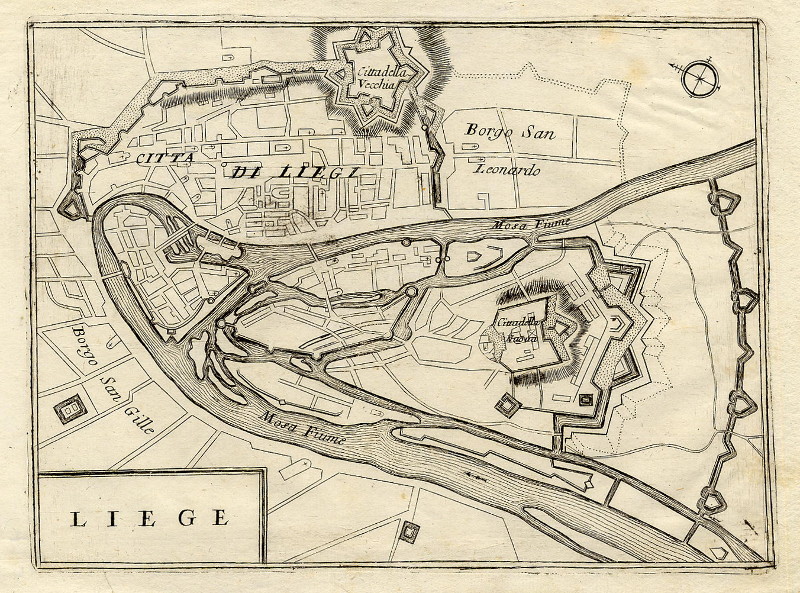 afbeelding van plattegrond Liege van waarschijnlijk Matthäus Merian (Luik)