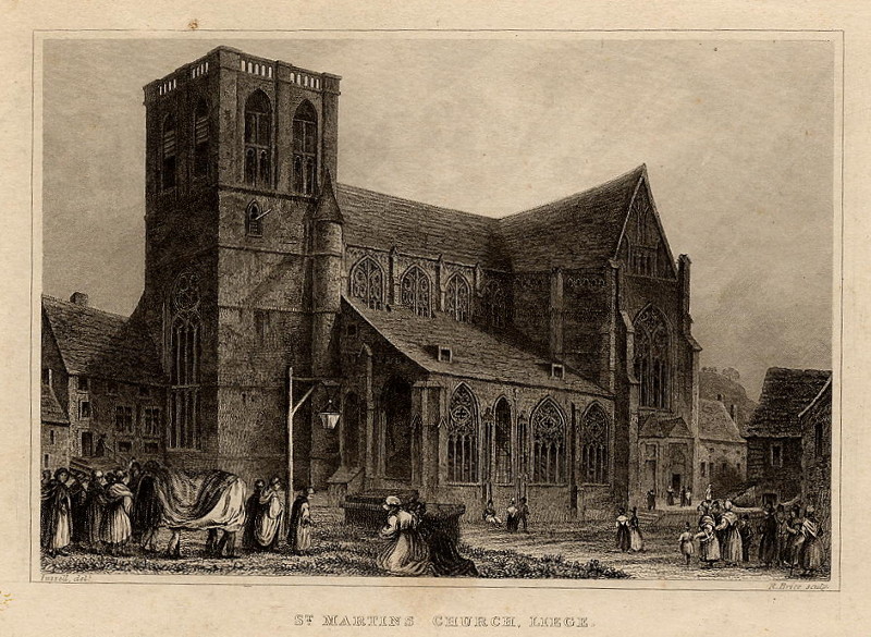 afbeelding van prent St. Martin´s church, Liege van R. Brice, naar J. Fussell (Luik)