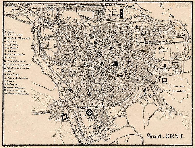 afbeelding van plattegrond Gaud Gent van E. Wagner (Gent)