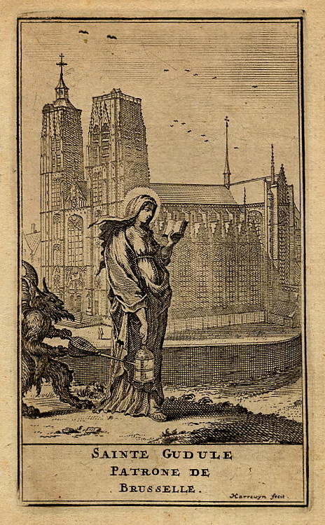 afbeelding van prent Sainte Gudule Patrone de Brusselle van J. Harrewijn (Brussel)