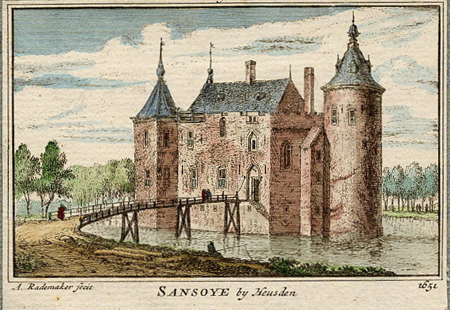 afbeelding van prent Sansoye bij Heusden 1651 van A. Rademaker (Heusden)