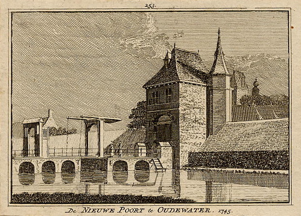 afbeelding van prent De Nieuwe Poort te Oudewater 1745 van H. Spilman naar H. de Wit (Oudewater)