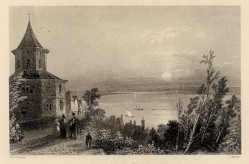 afbeelding van prent A view from Nymwegen van T. Barber, naar W.H. Bartlett (Nijmegen)