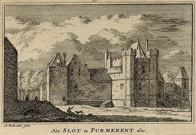 afbeelding van prent Het slot te Purmerent 1610 van A. Rademaker (Purmerend)