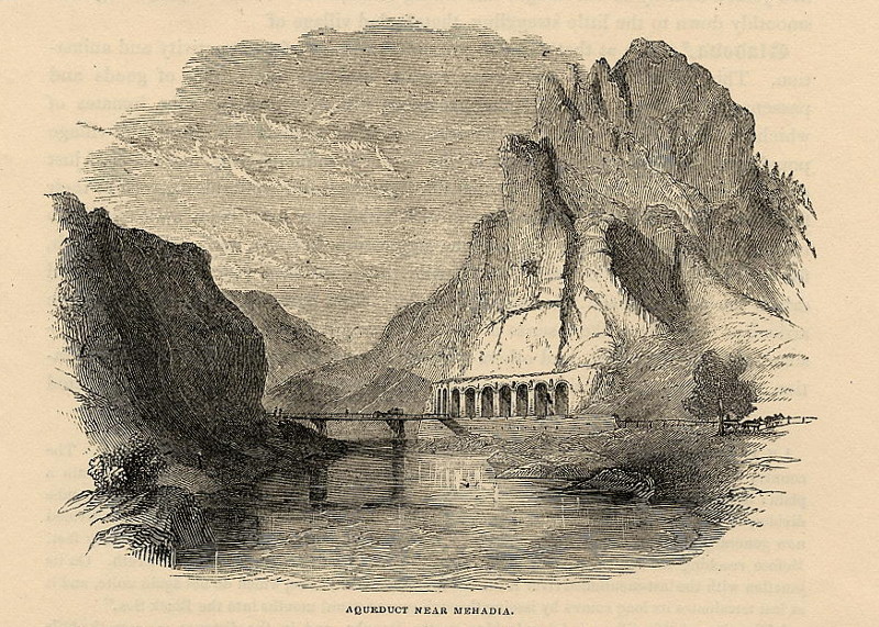 afbeelding van prent Aqueduct near Mehadia van nn (Mehadia)