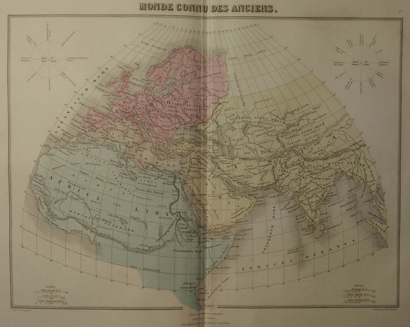afbeelding van kaart Monde connu des anciens van Debuissons, A.T. Chartier