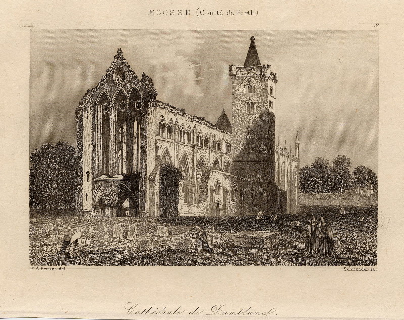afbeelding van prent Cathédrale de Dumblane van F.A. Pernot, Schroeder (Dunblane)