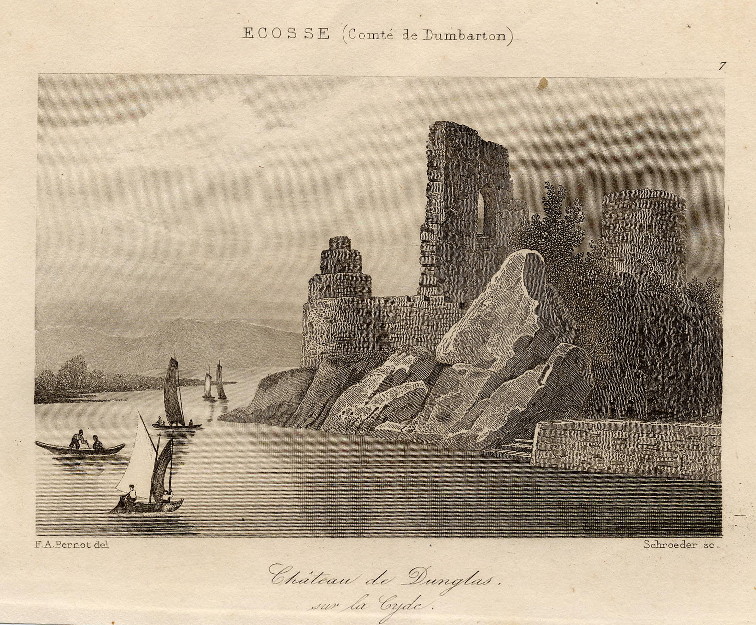 afbeelding van prent Château de Dunglas, sur la Clyde van F.A. Pernot, Schroeder (Dunglass)