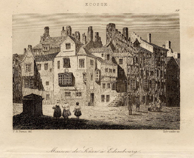 afbeelding van prent Maison de Knox à Edimbourg van F.A. Pernot, Schroeder (Edinburgh)