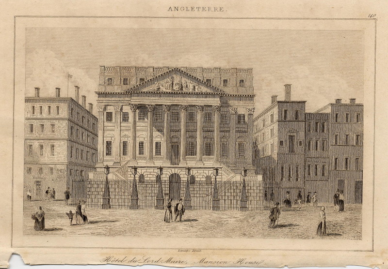 afbeelding van prent Hôtel de Lord Maire, Mansion House van Lemaitre (Londen, London)