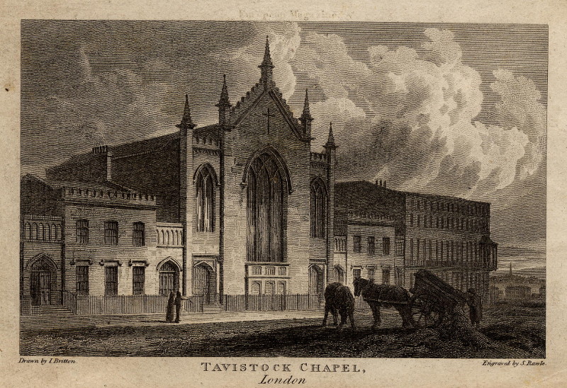 afbeelding van prent Tavistock Chapel, London van I. Britten, S. Rawle (Londen, London)