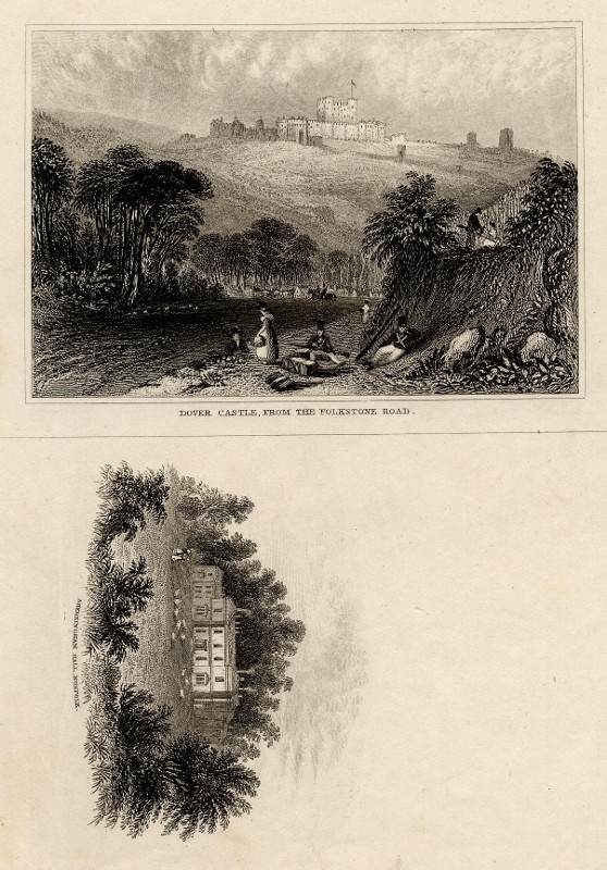afbeelding van prent Dover Castle from the Folkstone road. Sherringham Hall, Norfolk van nn (Dover, Norfolk)