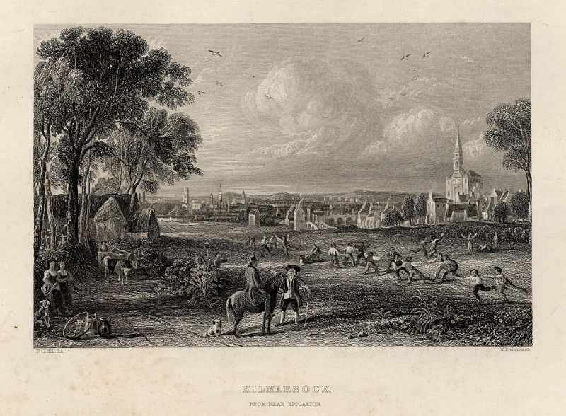 afbeelding van prent Kilmarnock from near Riccarton van W. Richardson, D.O. Hill S.A. (Kilmarnock)