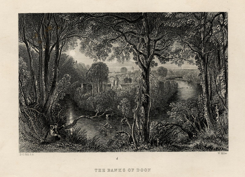 afbeelding van prent The banks of Doon van W. Miller, D.O. Hill S.A.