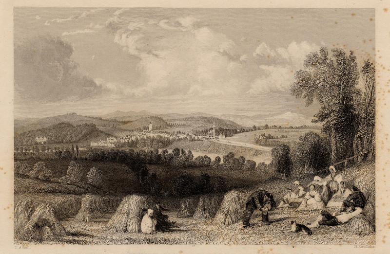 afbeelding van prent Coldstream, from the English Side (Berwickshire) van H. Griffiths, T. Allom (Coldstream)